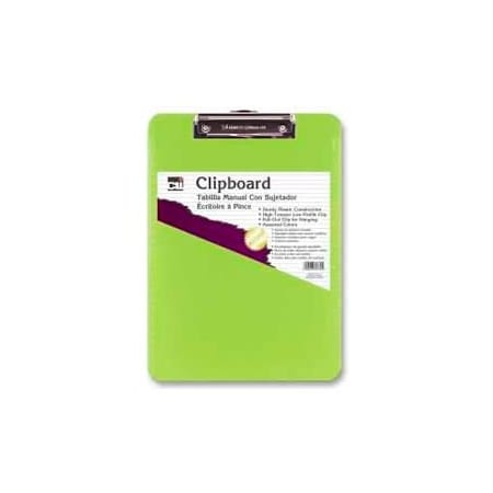 Charles Leonard CLI Rubber Grip Clipboard, 8-1/2" x 11", Neon Green 89725